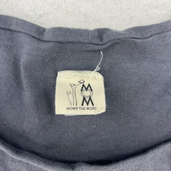 Mom's The Word Maternity Tank Top Womens Sz M Gray Ruched Square Neck Sleeveless - Picture 10 of 12